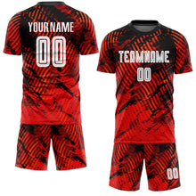 Laden Sie das Bild in den Galerie-Viewer, Custom Red White-Black Sublimation Soccer Uniform Jersey