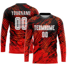 Laden Sie das Bild in den Galerie-Viewer, Custom Red White-Black Sublimation Soccer Uniform Jersey
