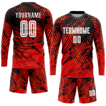 Laden Sie das Bild in den Galerie-Viewer, Custom Red White-Black Sublimation Soccer Uniform Jersey