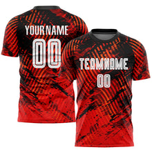 Laden Sie das Bild in den Galerie-Viewer, Custom Red White-Black Sublimation Soccer Uniform Jersey