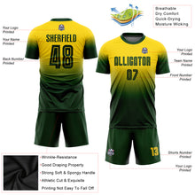 Charger l'image dans la galerie, Custom Gold Green Sublimation Fade Fashion Soccer Uniform Jersey