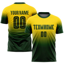 Charger l'image dans la galerie, Custom Gold Green Sublimation Fade Fashion Soccer Uniform Jersey