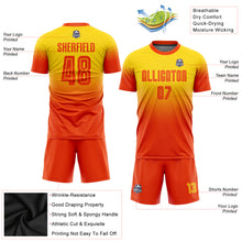 Загрузить изображение в средство просмотра галереи, Custom Gold Orange Sublimation Fade Fashion Soccer Uniform Jersey