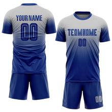 Загрузить изображение в средство просмотра галереи, Custom Gray Royal Sublimation Fade Fashion Soccer Uniform Jersey