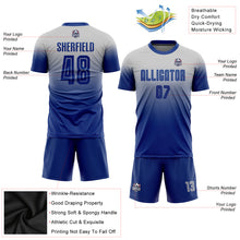 Загрузить изображение в средство просмотра галереи, Custom Gray Royal Sublimation Fade Fashion Soccer Uniform Jersey