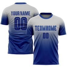 Загрузить изображение в средство просмотра галереи, Custom Gray Royal Sublimation Fade Fashion Soccer Uniform Jersey