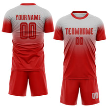 Загрузить изображение в средство просмотра галереи, Custom Gray Red Sublimation Fade Fashion Soccer Uniform Jersey