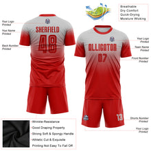 Загрузить изображение в средство просмотра галереи, Custom Gray Red Sublimation Fade Fashion Soccer Uniform Jersey