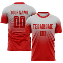 Загрузить изображение в средство просмотра галереи, Custom Gray Red Sublimation Fade Fashion Soccer Uniform Jersey