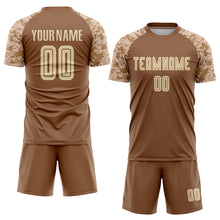 Charger l'image dans la galerie, Custom Brown Cream-Camo Sublimation Soccer Uniform Jersey