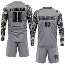 Charger l'image dans la galerie, Custom Gray Black-Camo Sublimation Soccer Uniform Jersey