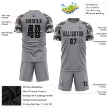 Charger l'image dans la galerie, Custom Gray Black-Camo Sublimation Soccer Uniform Jersey