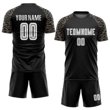 Laden Sie das Bild in den Galerie-Viewer, Custom Black White-Camo Sublimation Soccer Uniform Jersey