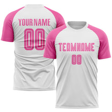 Charger l'image dans la galerie, Custom White Pink Sublimation Soccer Uniform Jersey