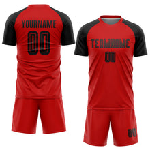 Загрузить изображение в средство просмотра галереи, Custom Red Black Sublimation Soccer Uniform Jersey