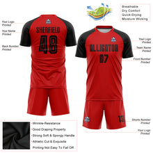Загрузить изображение в средство просмотра галереи, Custom Red Black Sublimation Soccer Uniform Jersey