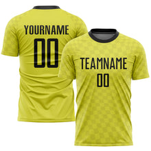 Load image into Gallery viewer, Custom Gold Black Sublimation Soccer Uniform Jersey