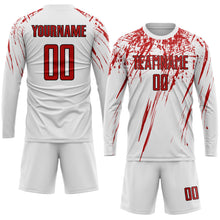 Загрузить изображение в средство просмотра галереи, Custom White Red-Black Sublimation Soccer Uniform Jersey