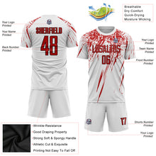 Загрузить изображение в средство просмотра галереи, Custom White Red-Black Sublimation Soccer Uniform Jersey