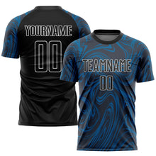 Загрузить изображение в средство просмотра галереи, Custom Royal Black-White Sublimation Soccer Uniform Jersey
