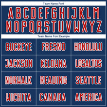 Load image into Gallery viewer, Custom Navy Red-White Sublimation Soccer Uniform Jersey