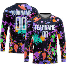 Laden Sie das Bild in den Galerie-Viewer, Custom Graffiti Pattern White-Light Blue Sublimation Soccer Uniform Jersey