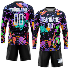 Laden Sie das Bild in den Galerie-Viewer, Custom Graffiti Pattern White-Light Blue Sublimation Soccer Uniform Jersey