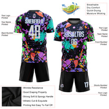 Laden Sie das Bild in den Galerie-Viewer, Custom Graffiti Pattern White-Light Blue Sublimation Soccer Uniform Jersey