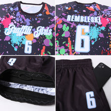 Laden Sie das Bild in den Galerie-Viewer, Custom Graffiti Pattern White-Light Blue Sublimation Soccer Uniform Jersey