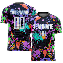 Laden Sie das Bild in den Galerie-Viewer, Custom Graffiti Pattern White-Light Blue Sublimation Soccer Uniform Jersey