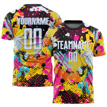 Laden Sie das Bild in den Galerie-Viewer, Custom Graffiti Pattern White-Light Blue Sublimation Soccer Uniform Jersey