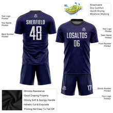 Charger l'image dans la galerie, Custom Dark Purple White-Black Sublimation Soccer Uniform Jersey