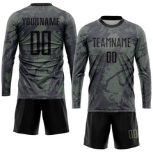 Load image into Gallery viewer, Custom Olive Black Sublimation Salute To Service Soccer Uniform Jersey
