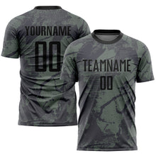 Load image into Gallery viewer, Custom Olive Black Sublimation Salute To Service Soccer Uniform Jersey