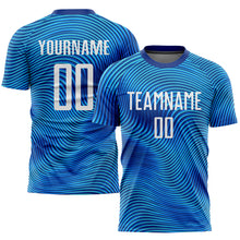 Load image into Gallery viewer, Custom Light Blue White-Royal Sublimation Soccer Uniform Jersey