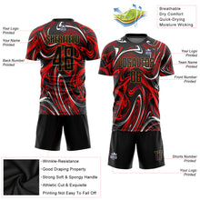 Load image into Gallery viewer, Custom Figure Black-Old Gold Sublimation Soccer Uniform Jersey
