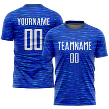 Load image into Gallery viewer, Custom Royal White Sublimation Soccer Uniform Jersey