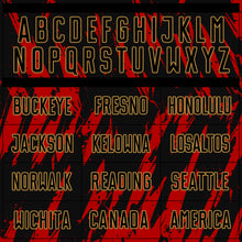 Загрузить изображение в средство просмотра галереи, Custom Red Black-Old Gold Sublimation Soccer Uniform Jersey