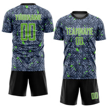 Load image into Gallery viewer, Custom Gray Neon Green-Black Sublimation Soccer Uniform Jersey

