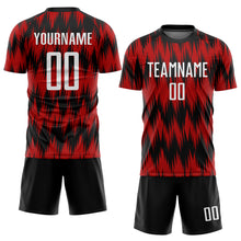 Загрузить изображение в средство просмотра галереи, Custom Red White-Black Sublimation Soccer Uniform Jersey