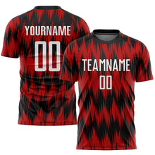 Загрузить изображение в средство просмотра галереи, Custom Red White-Black Sublimation Soccer Uniform Jersey