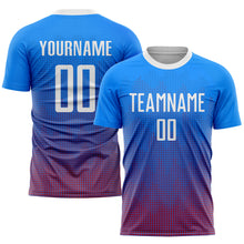 Load image into Gallery viewer, Custom Royal White-Red Sublimation Soccer Uniform Jersey