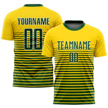 Загрузить изображение в средство просмотра галереи, Custom Gold Green-White Sublimation Soccer Uniform Jersey