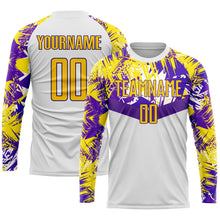 Charger l'image dans la galerie, Custom White Gold-Purple Sublimation Soccer Uniform Jersey
