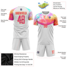 Charger l'image dans la galerie, Custom White Pink-Gold Sublimation Soccer Uniform Jersey
