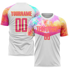 Charger l'image dans la galerie, Custom White Pink-Gold Sublimation Soccer Uniform Jersey