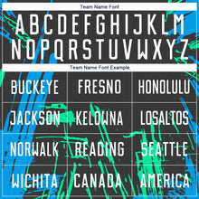 Laden Sie das Bild in den Galerie-Viewer, Custom Black White-Light Blue Sublimation Soccer Uniform Jersey