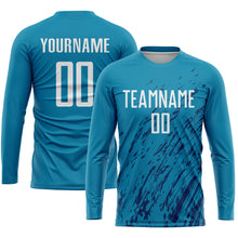 Загрузить изображение в средство просмотра галереи, Custom Panther Blue White-Black Sublimation Soccer Uniform Jersey