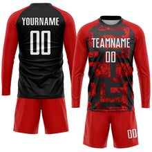 Загрузить изображение в средство просмотра галереи, Custom Red White-Black Sublimation Soccer Uniform Jersey