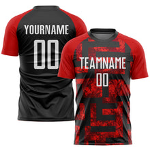 Загрузить изображение в средство просмотра галереи, Custom Red White-Black Sublimation Soccer Uniform Jersey